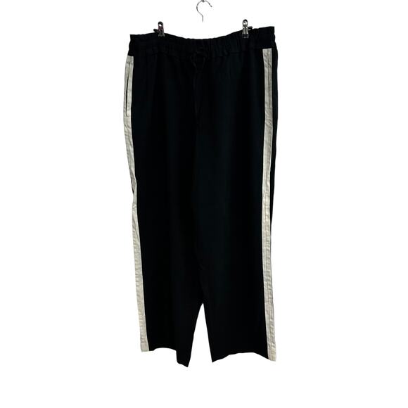 Minimalist wide leg pants Simply Vera Vera Wang black stripe athleisure XL - Picture 1 of 9